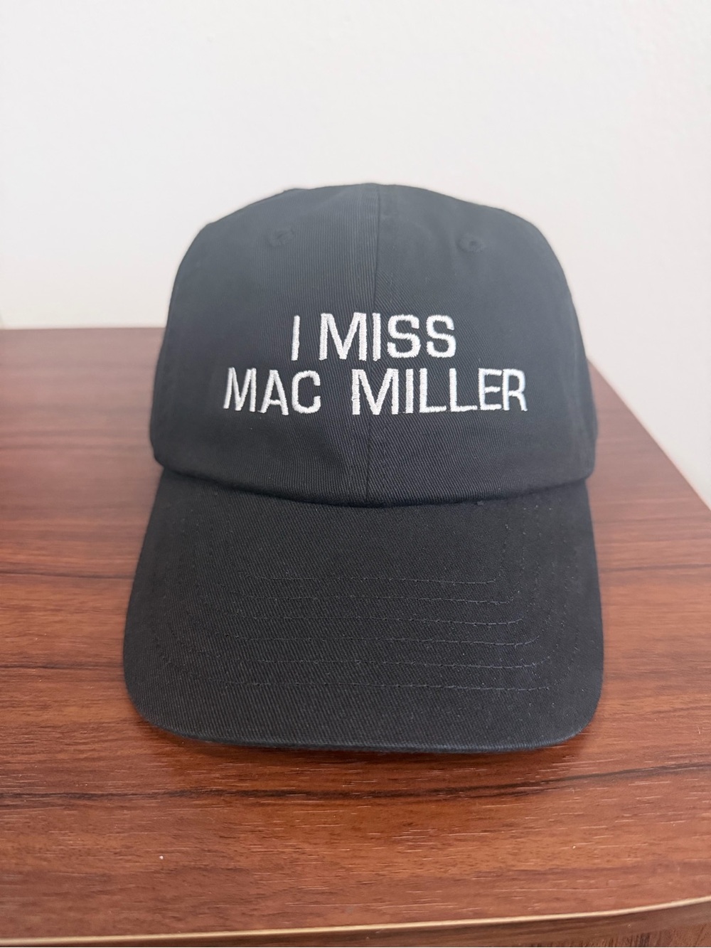 Black 'I MISS MAC MILLER' Embroidered Dad Hat